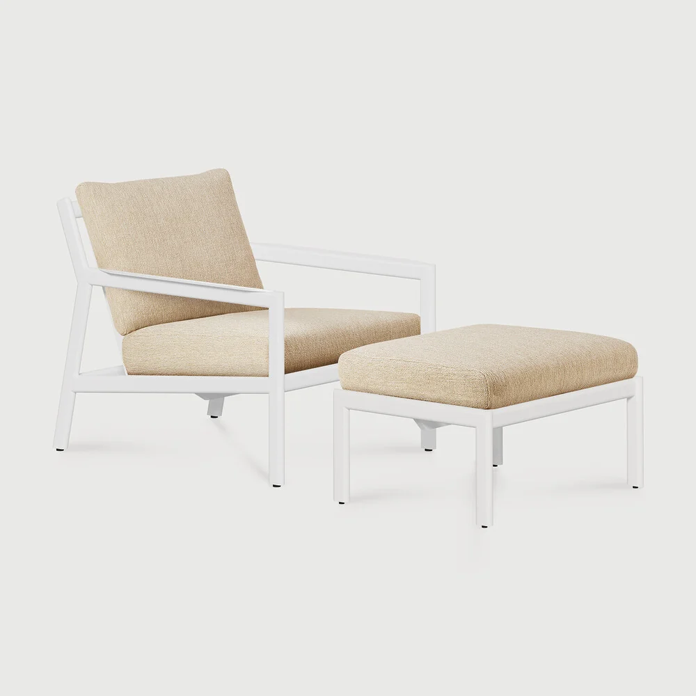 Original Jack outdoor lounge chair - aluminium - white - Natural fabric Proven