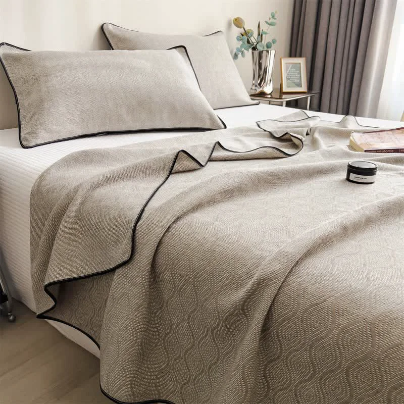 Long-Lasting Ownkoti Wavy Pattern Cotton Gauze Quilt Blanket Unique