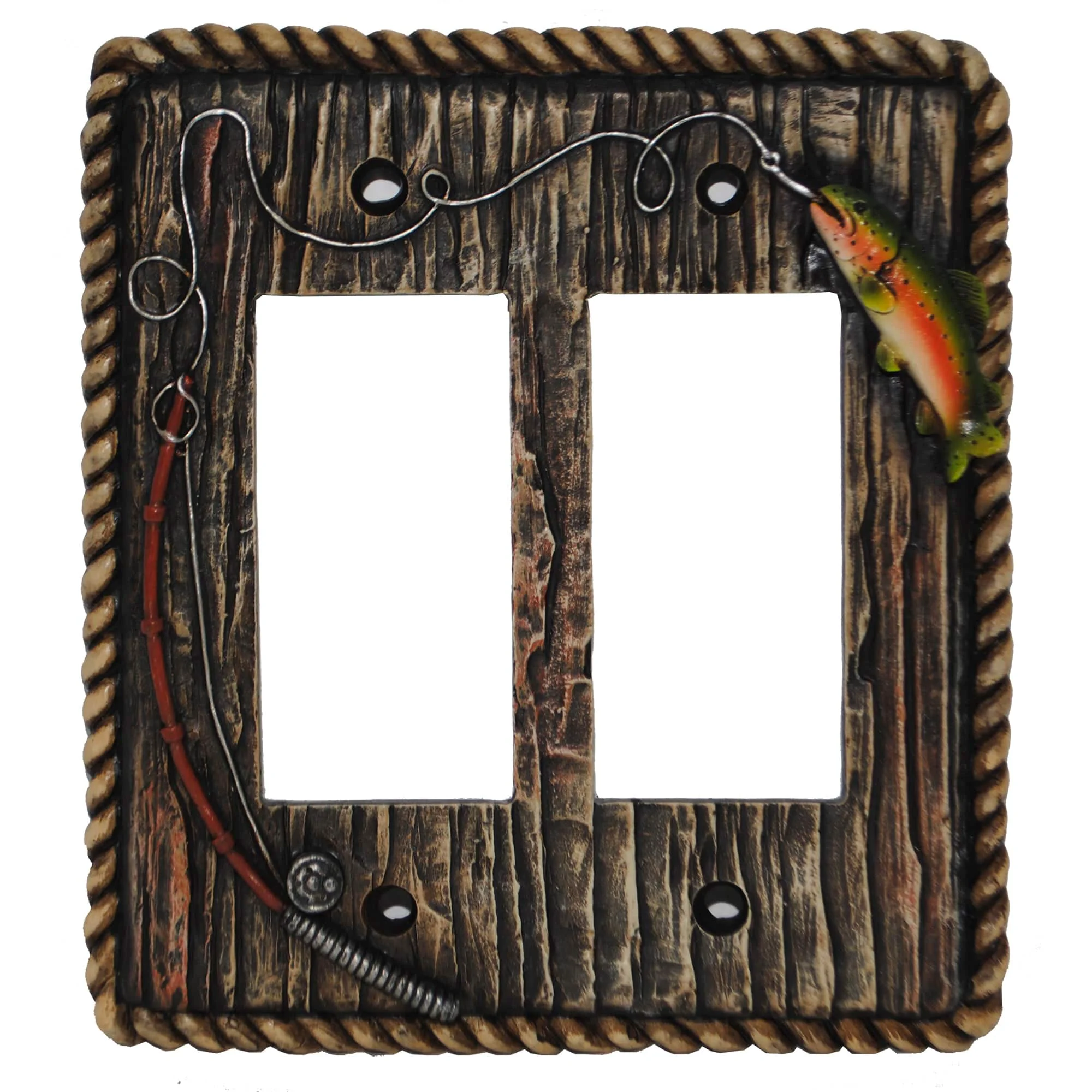 Casual Rainbow Trout Double Rocker Wall Switch Plate High-Performance