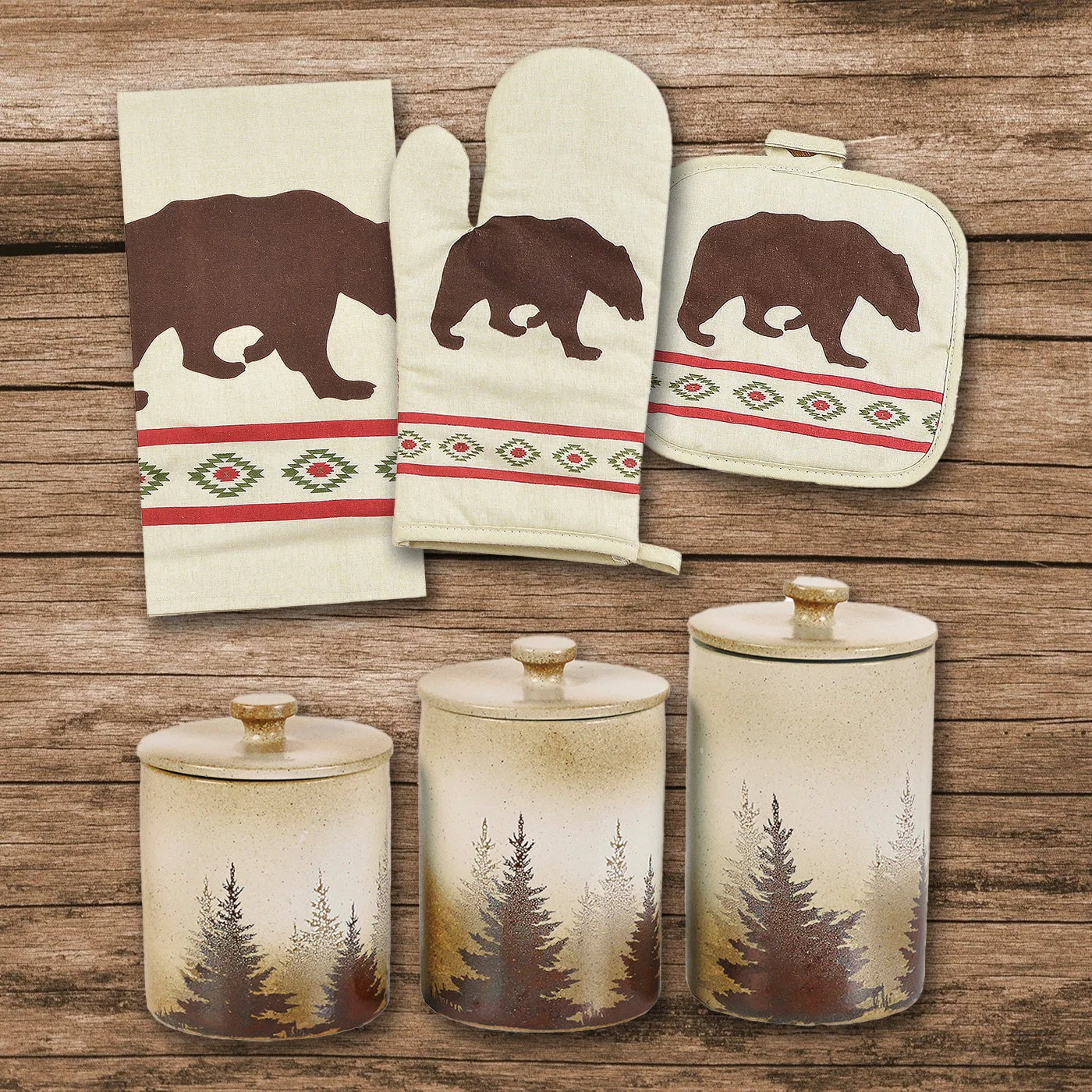 Optimized Aztec Bear Print amp Clearwater Pines Set 13 Pc Functional