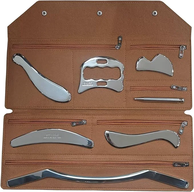 Next-Generation 7 in 1 Stainless Steel Muscle Scraper Tool Set IASTM Tool KIT Fascial Release Premium