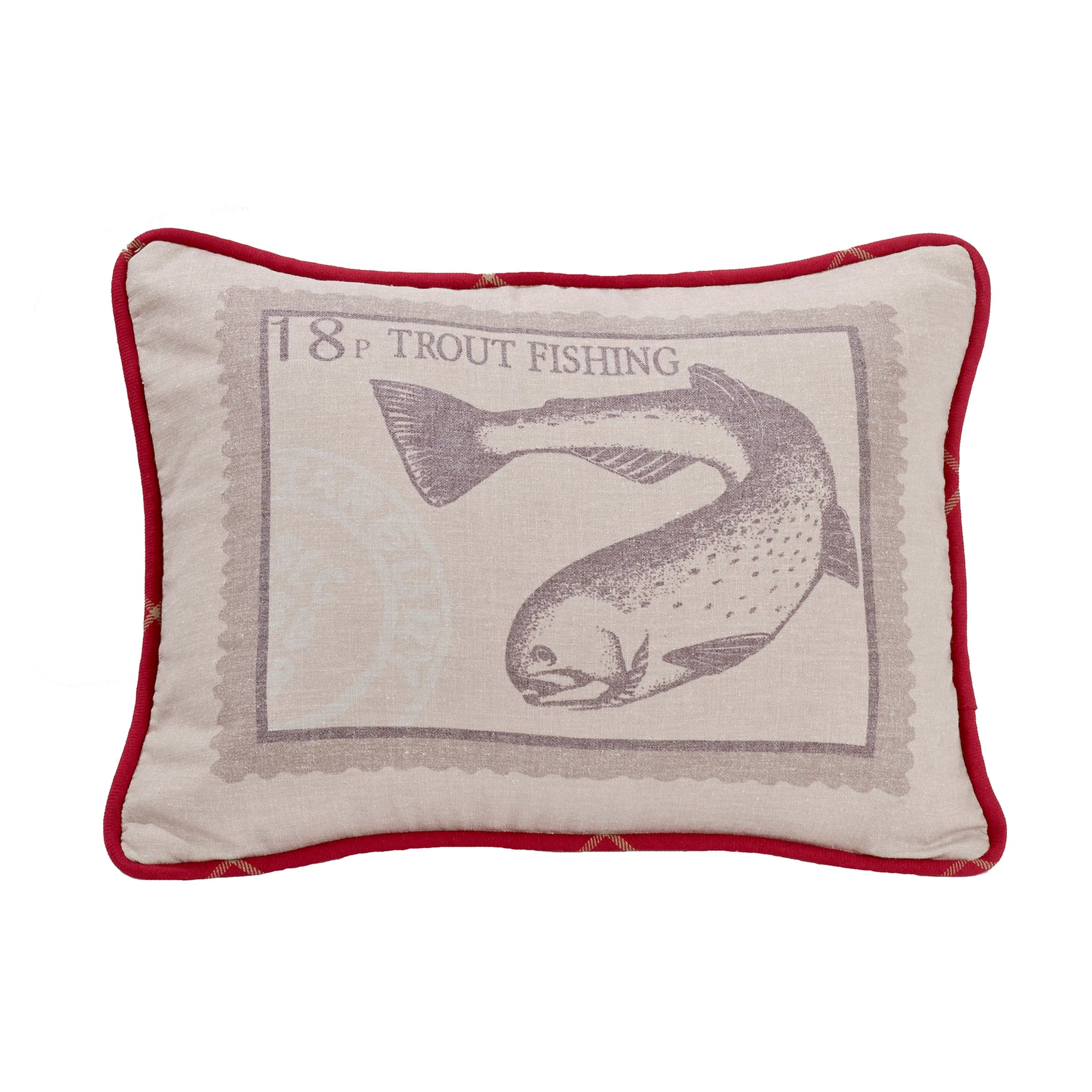 Fashionable Printed Trout Pillow Detailed