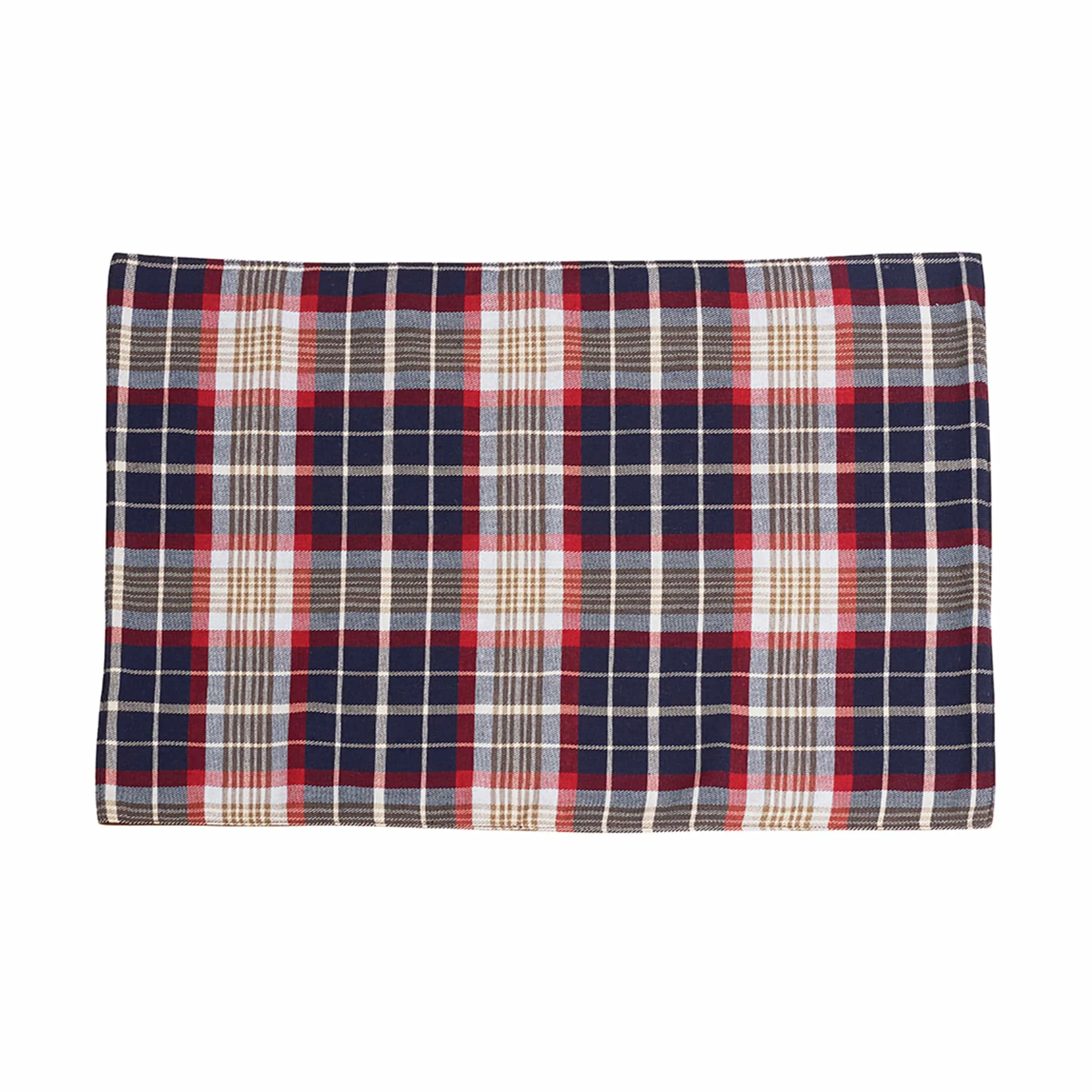 First-Class South Haven-Blue Plaid Rope Detailed Placemat 4 Pc Organic