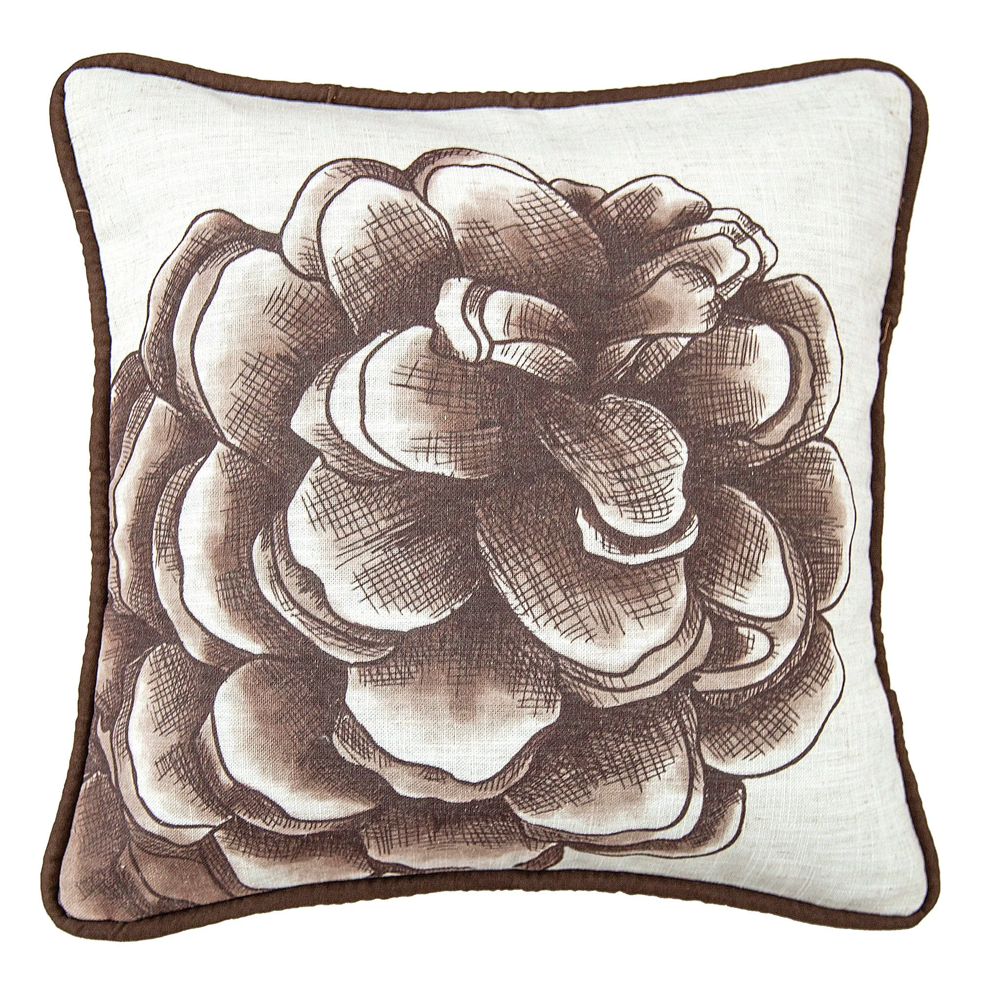 Fine Pinecone Water Print Pillow Pure