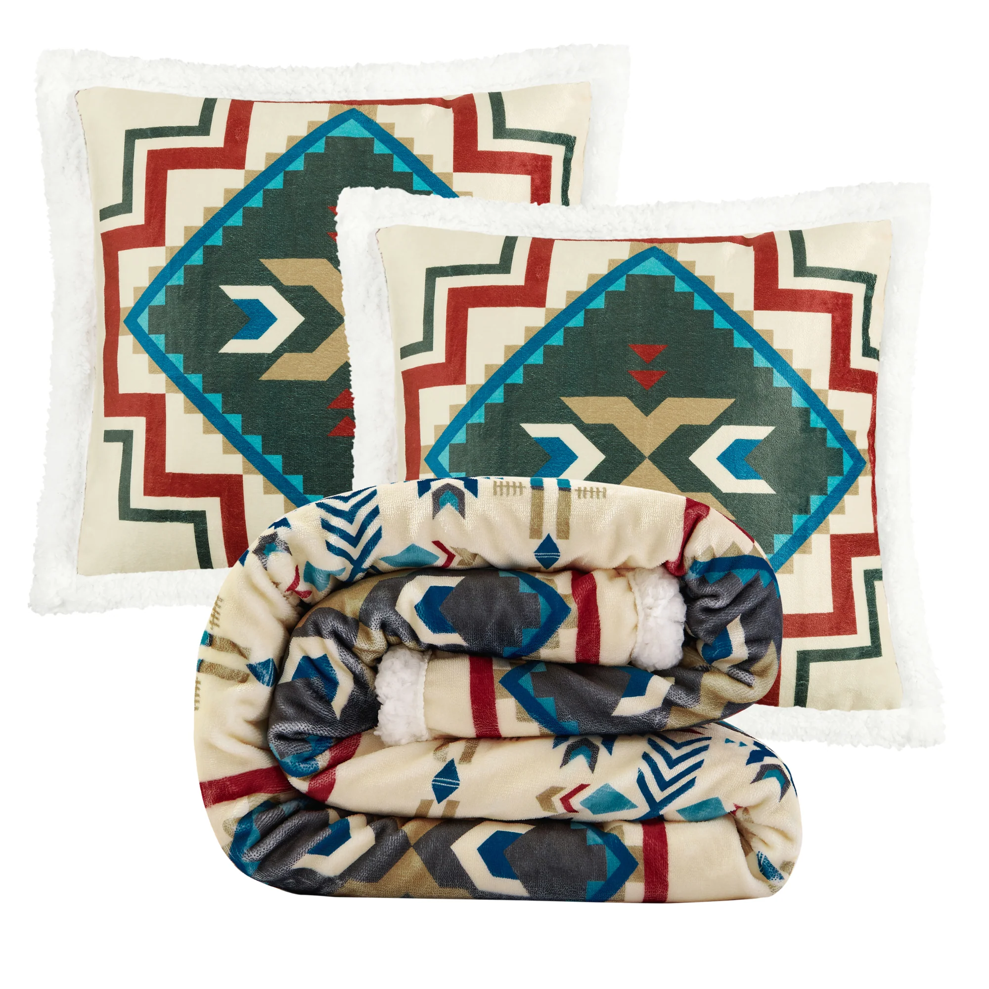Unique Spirit Valley Campfire Sherpa Throw Set 3 Pc Superior
