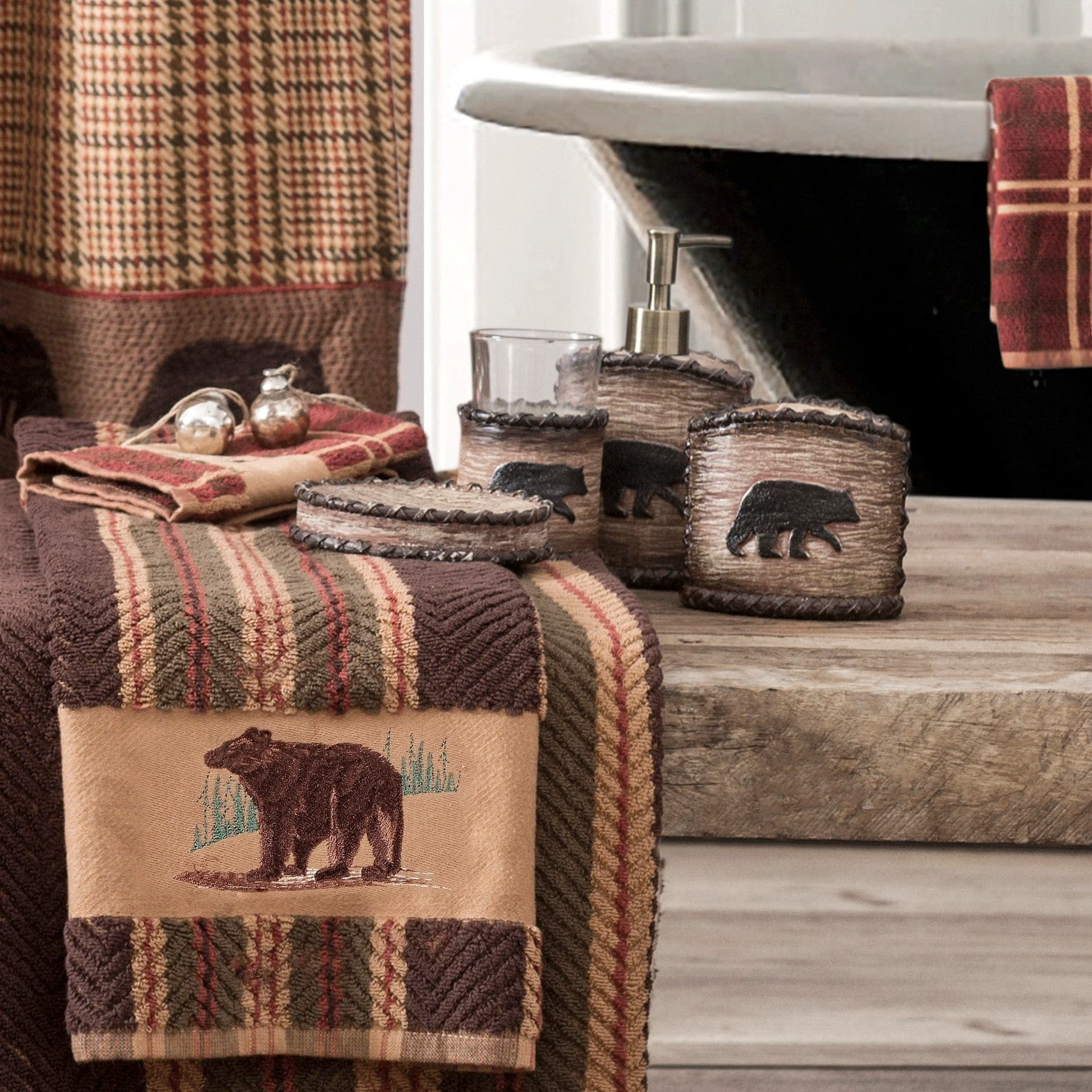 Artisan Lodge Bear Bathroom Sets 5 Pc Smooth