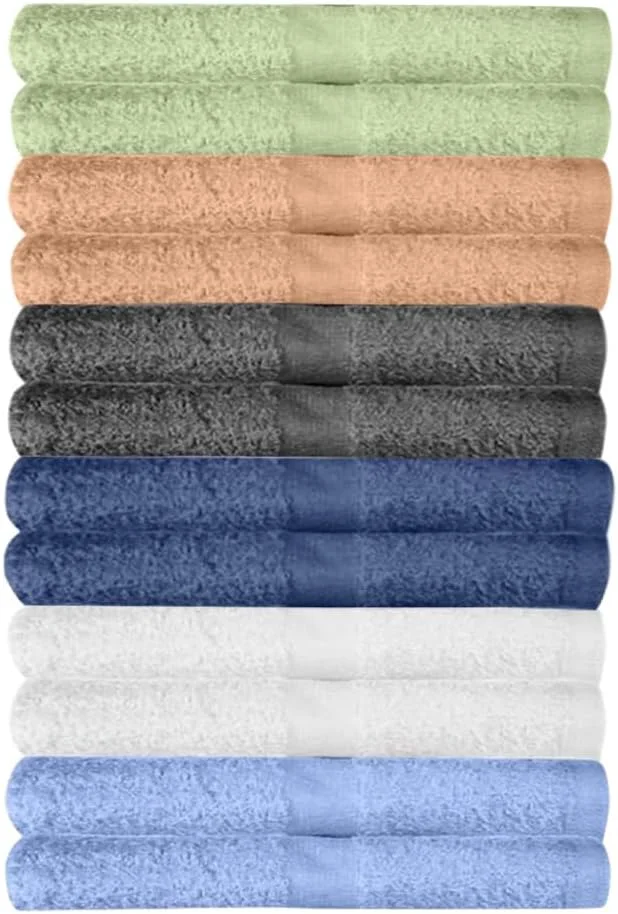 Casual KAHAF COLLECTION 12 Pack Washcloths Multicolour Cotton Extra Absorbent Durable