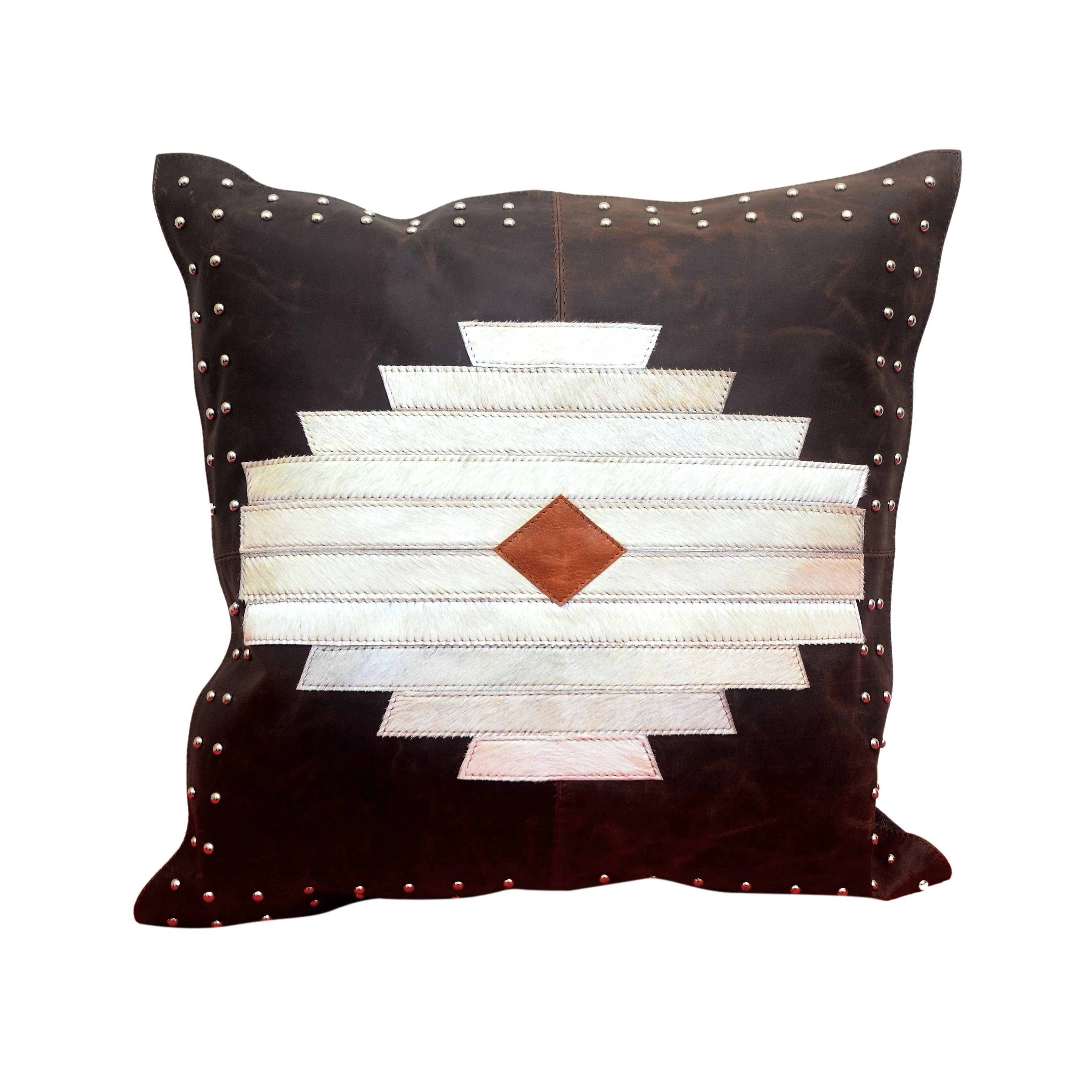 Genuine Leather amp Hide Aztec Throw Pillow Superior