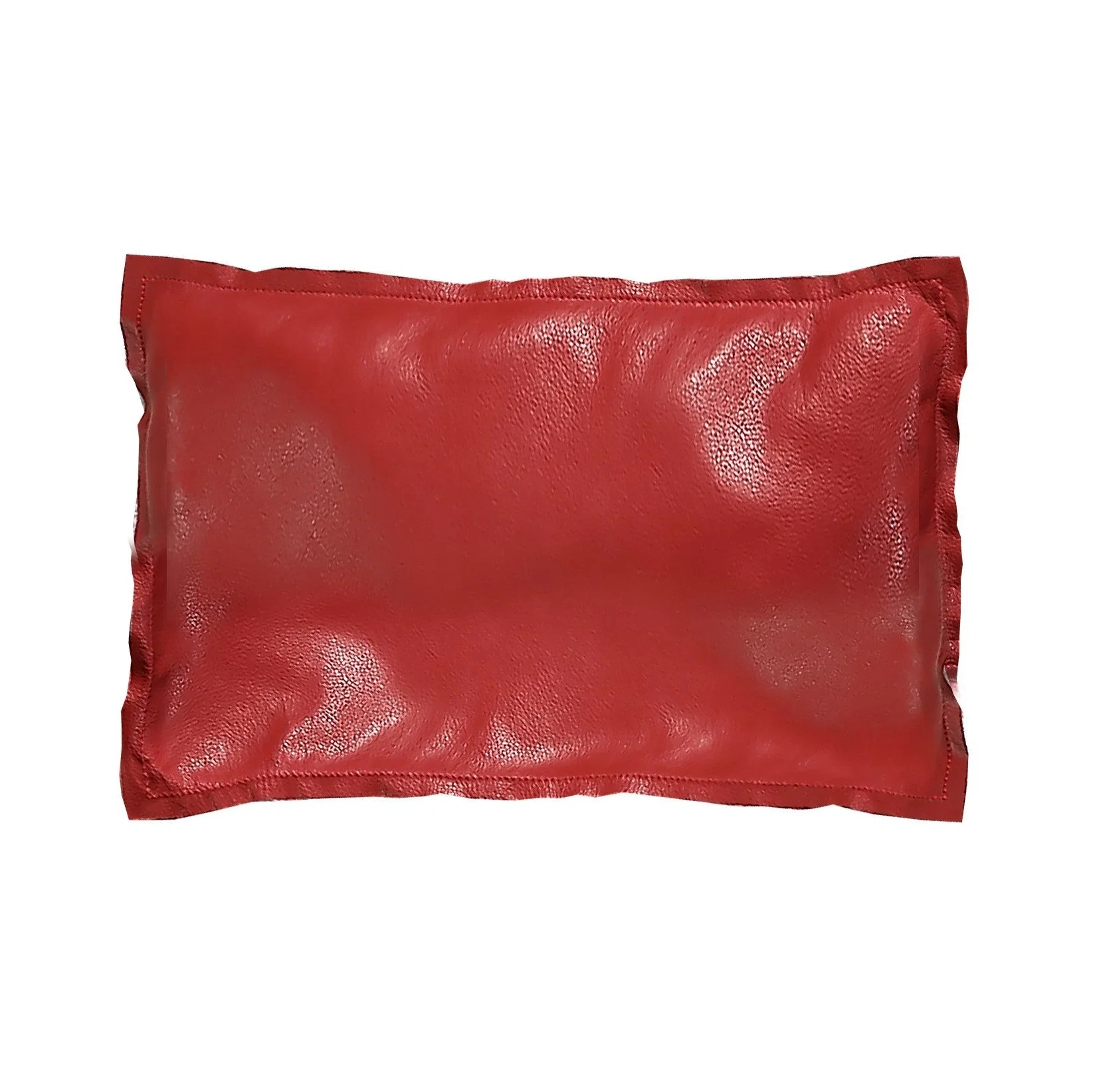 Fine Crafted Red Pebble Leather Pillow Traditional
