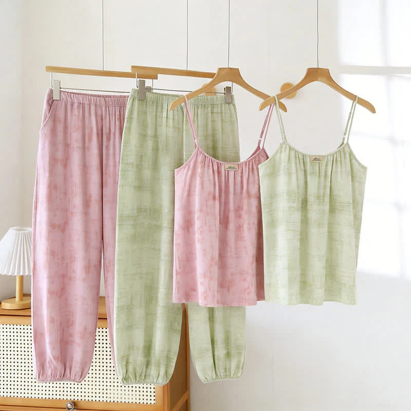 Outstanding Ownkoti Artistic Watercolor-Inspired Cotton Camisole amp Pants Sleepwear Recyclable