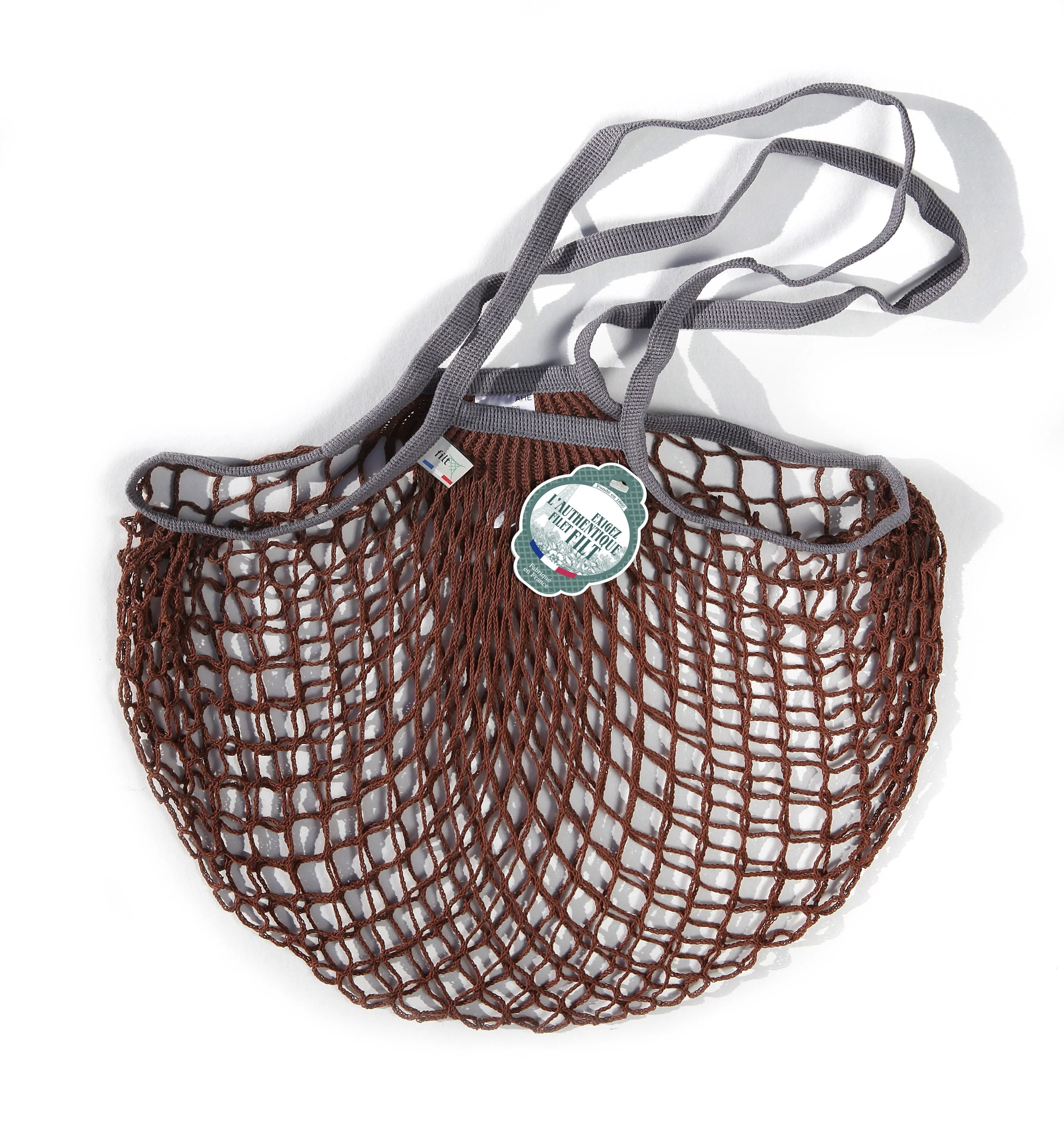 Next-Generation Filt Brown Cotton Grey Handle Shopper Medium -220SEPIA.POIGNEE.GRIS.LEAD Superior