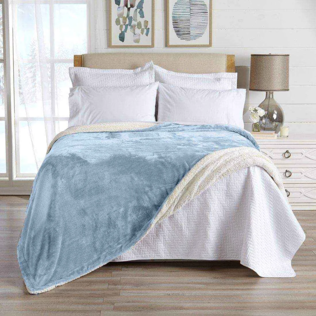 High-Performance Velvet Plush Sherpa Luxury Bed Blanket - Kinsley Collection Superior