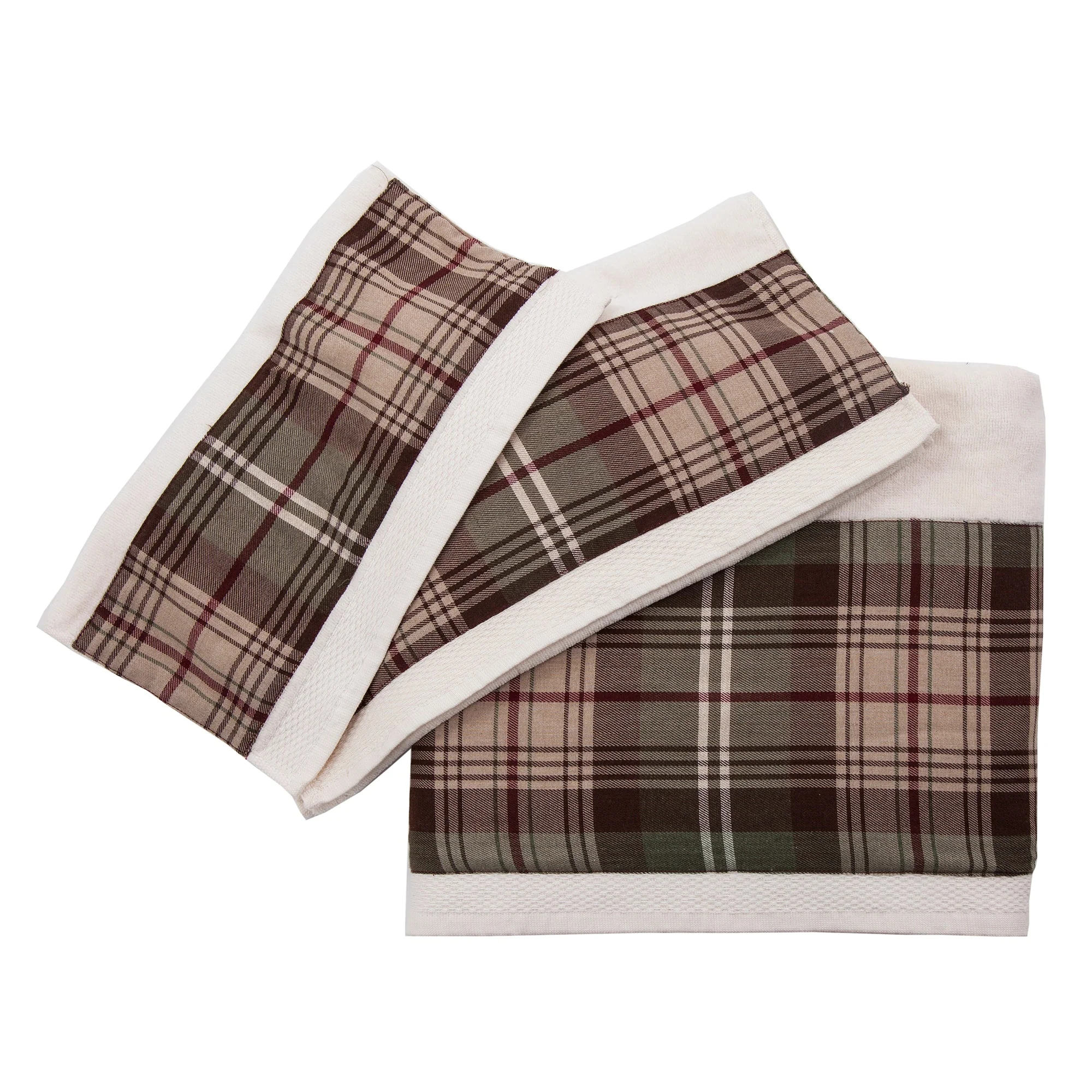 High-Grade Huntsman Plaid Towel Set 3 Pc Enhanced