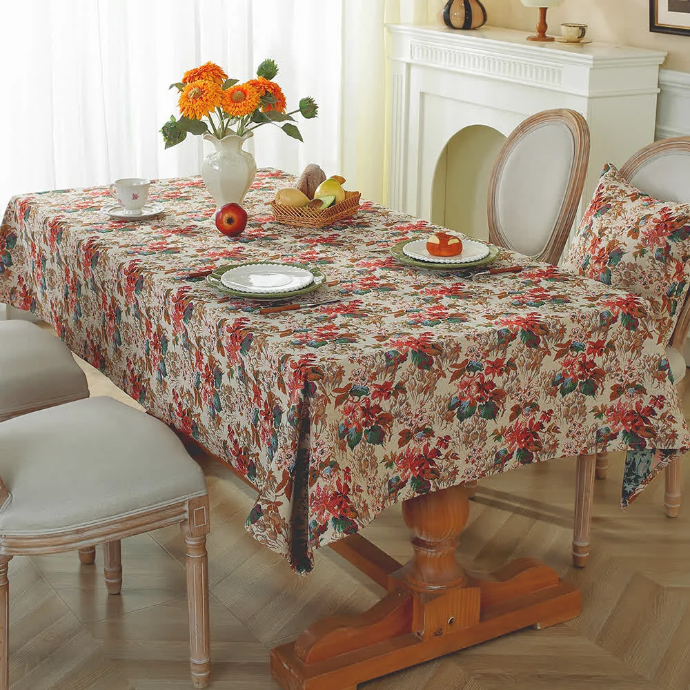Proven Ownkoti Vintage Oil Painting Floral Jacquard Tablecloth User-Friendly