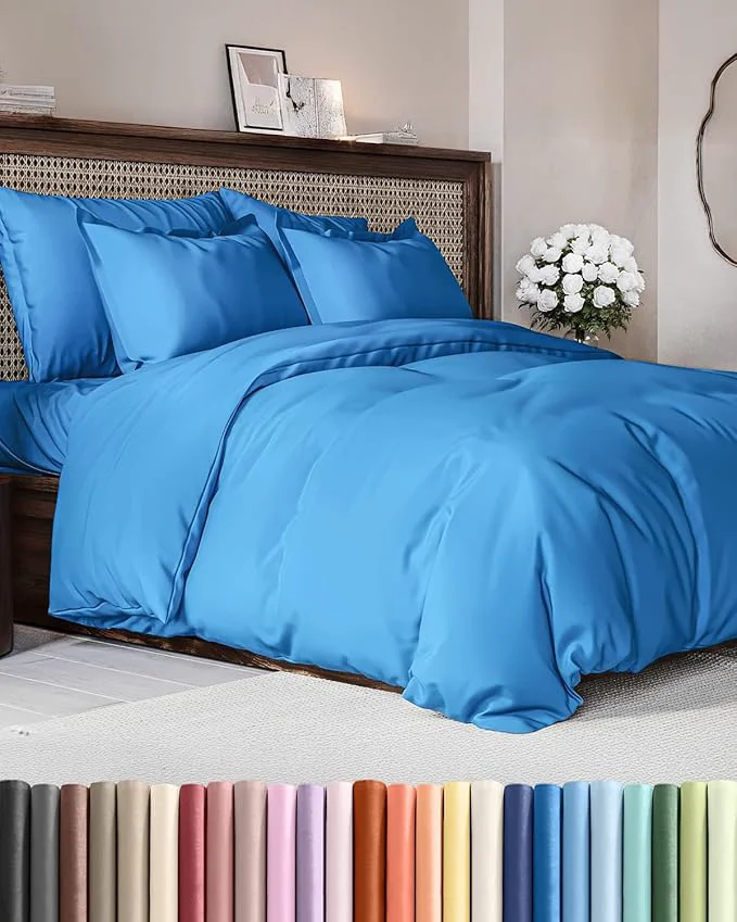 Proven Duvet Cover Full Size Set - Extra Soft Full Duvet Cover 80 quot x 90 quot with 2 Pillow Shams - Hotel Luxury Easy Care amp Fade w Zipper Closures amp Ties - All Season Comfy and Breathable Royal Blue Unique