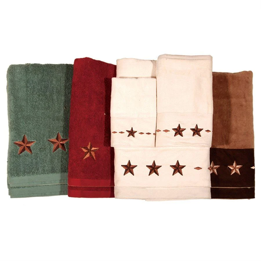 Minimalist Embroidered Star Towel Set 3 Pc Quality