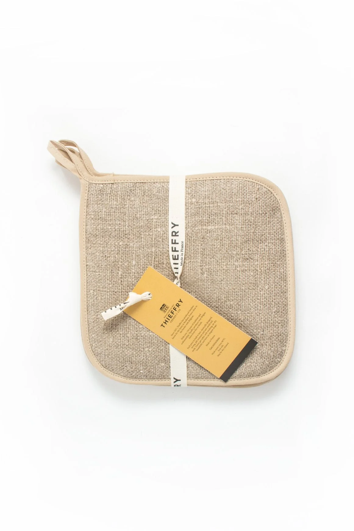 Efficient Thieffry Belgian Linen Potholder Raw Natural Minimalist