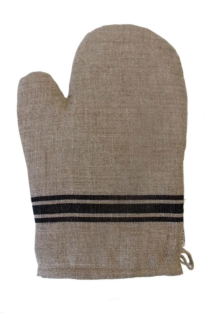 Fast Thieffry Belgian Linen Oven Mitt Black Comfortable