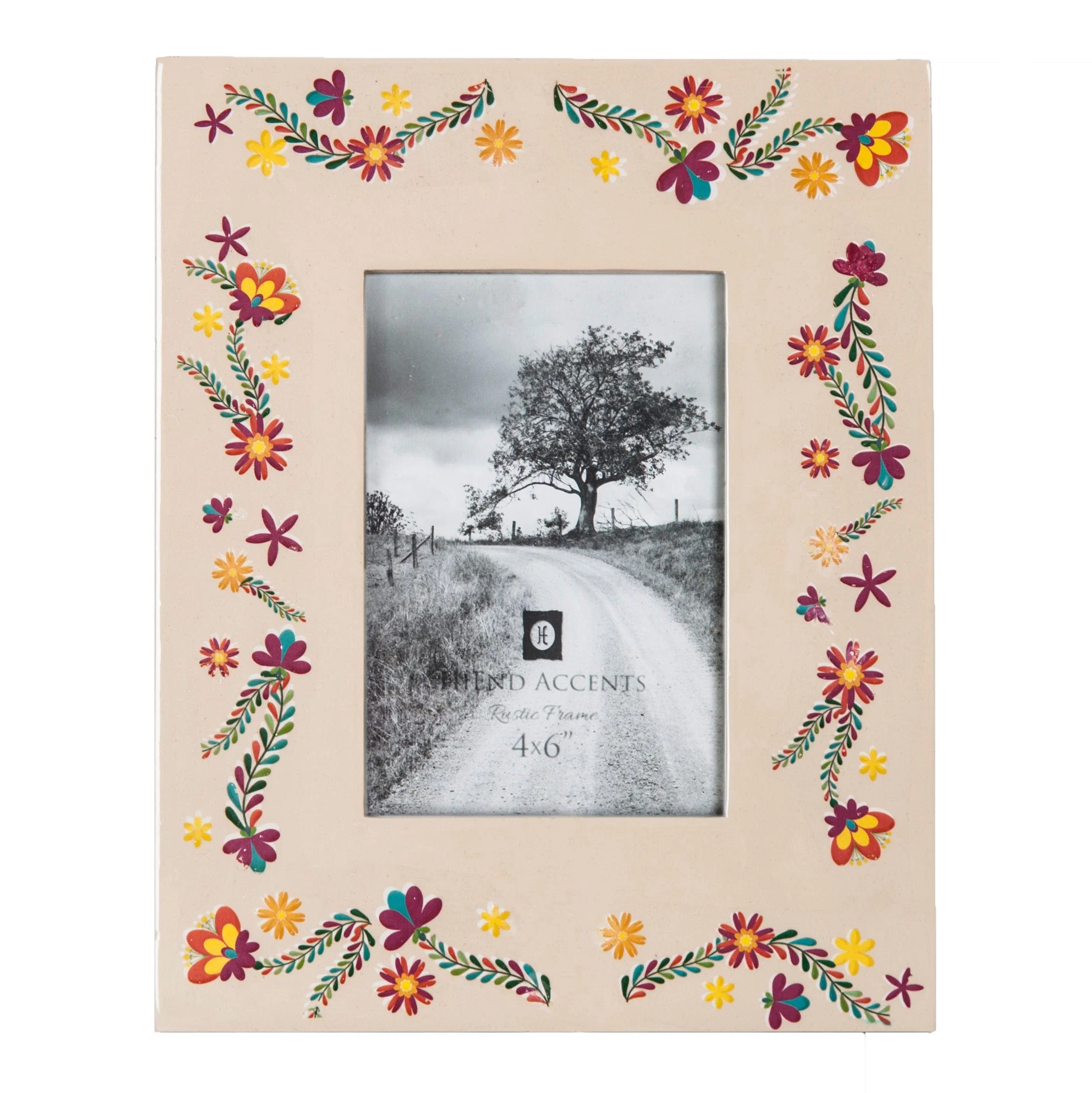 Authentic Mexican Floral Ceramic Picture Frame Luxury