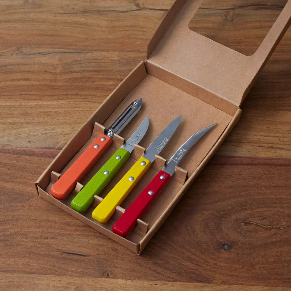 Fast La Fourmi Colorful Wooden Kitchen Tools Set of 4 Artisan