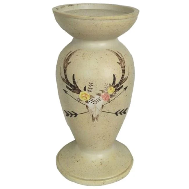 Consistent Skull Floral Pedestal Candle Holder Sustainable