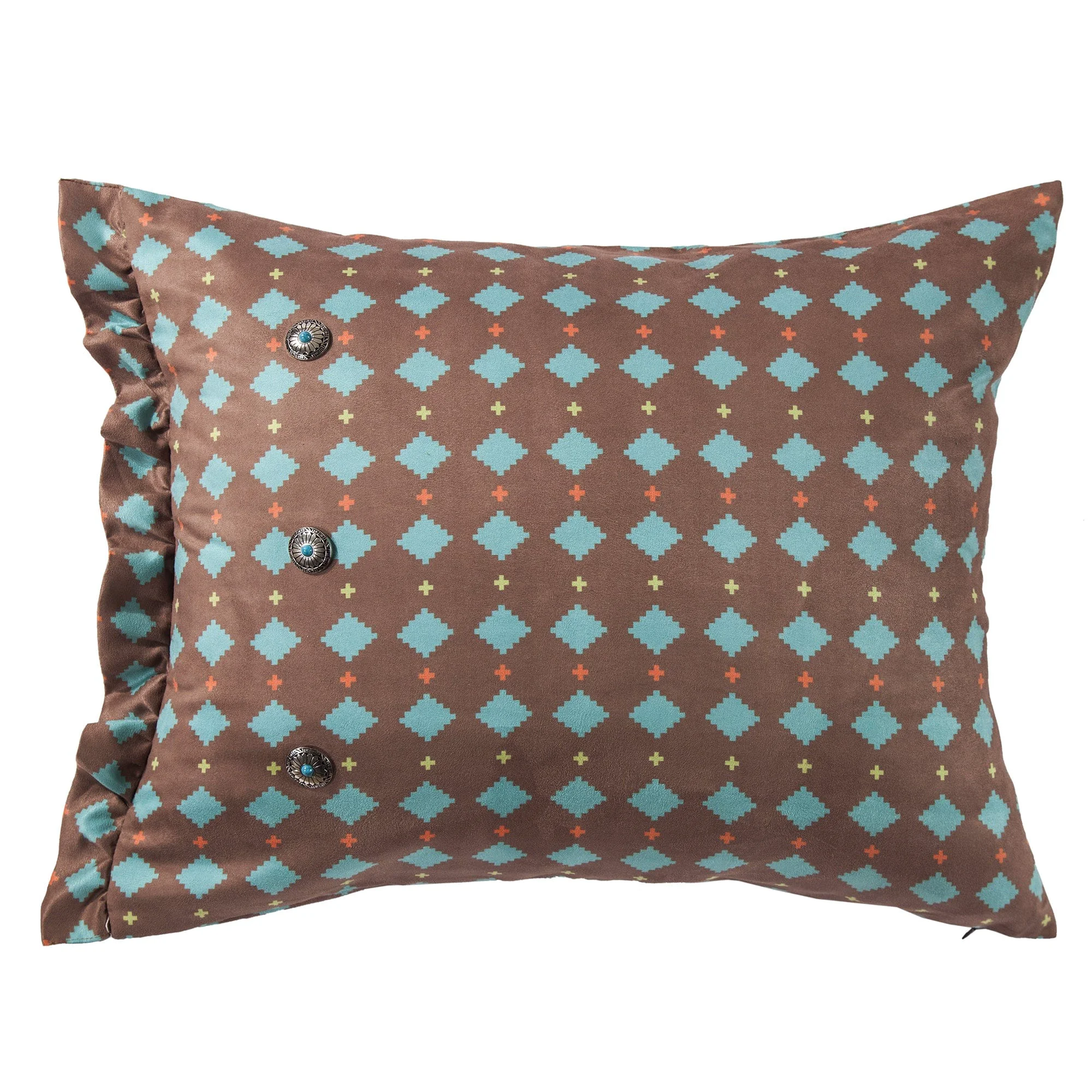 Genuine Serape Printed Multi-Diamond Suede Pillow Pure