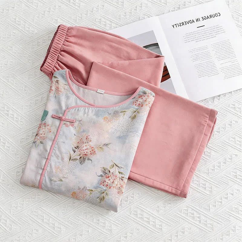Smart Ownkoti Pink Floral Eastern-Inspired Loungewear Set Quality
