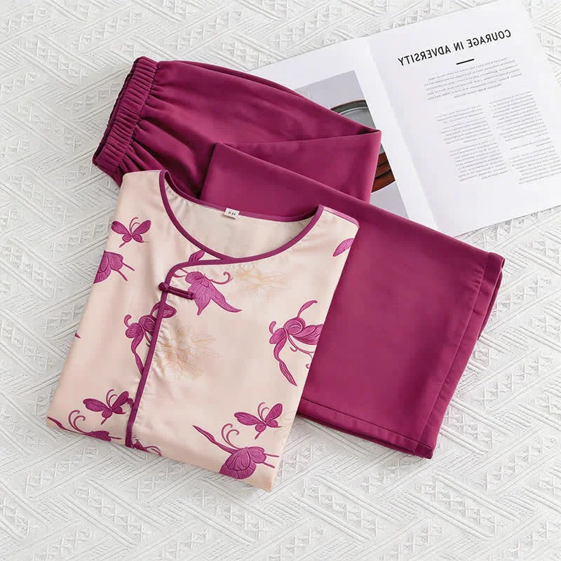 Optimized Ownkoti Artsitic Butterfly Eastern-Inspired Loungewear Set Fine