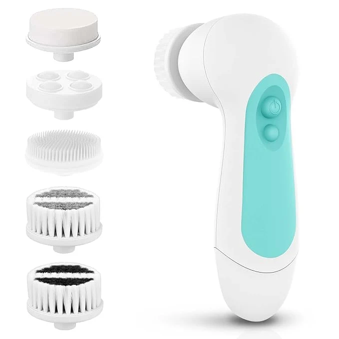 Practical Waterproof Facial Cleansing Spin Brush Set Flexible