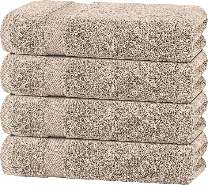 Efficient Wealuxe Taupe Bath Towels 27x54 Inch Cotton Towel Set Healthy