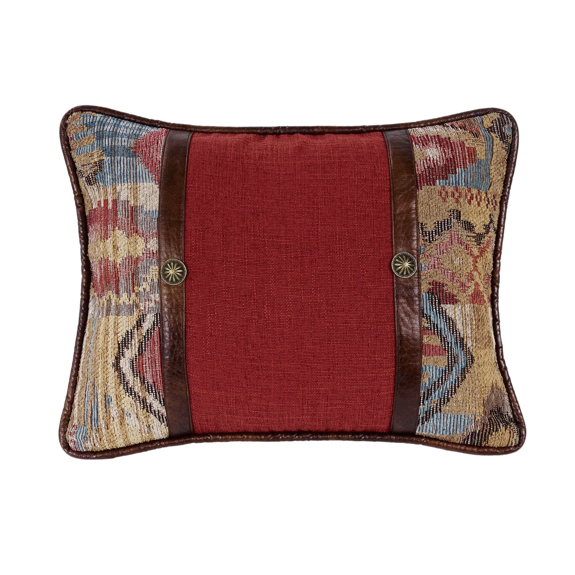 Elegant Ruidoso Chenille Geometric Oblong Pillow with Conchos Dependable