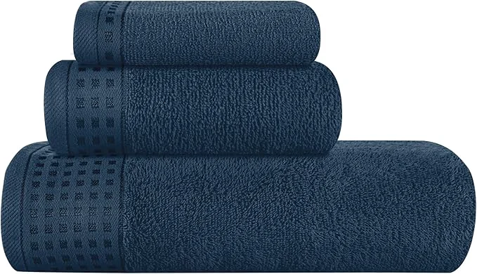 Refined GLAMBURG Ultra Soft 3 Pack Cotton Towel Set Contains a Bath Towel 28x55 inch Green