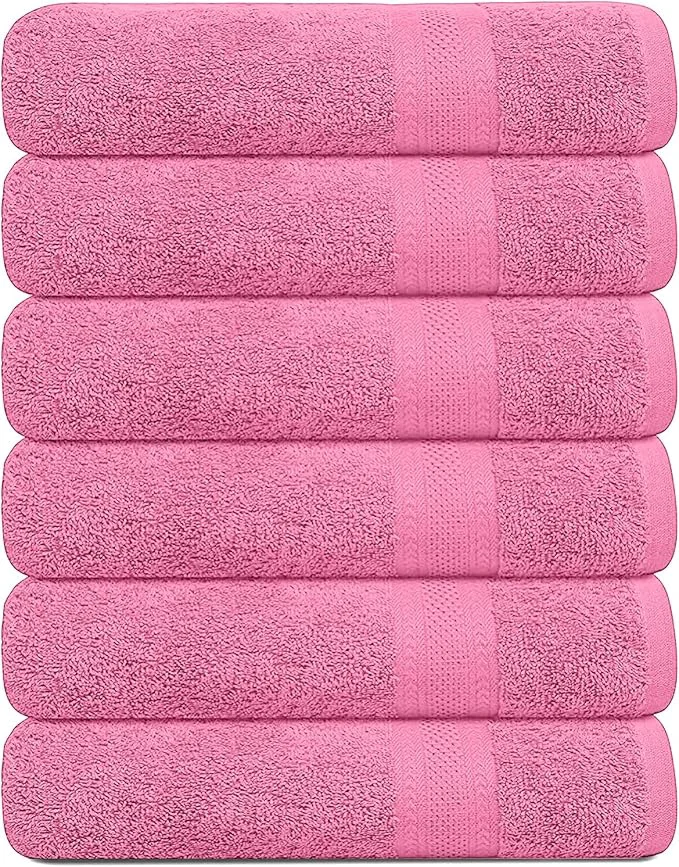 Casual KAHAF COLLECTION Cotton Bath Towels 24x48 Pack of 6 Towels Quick Dry Sophisticated