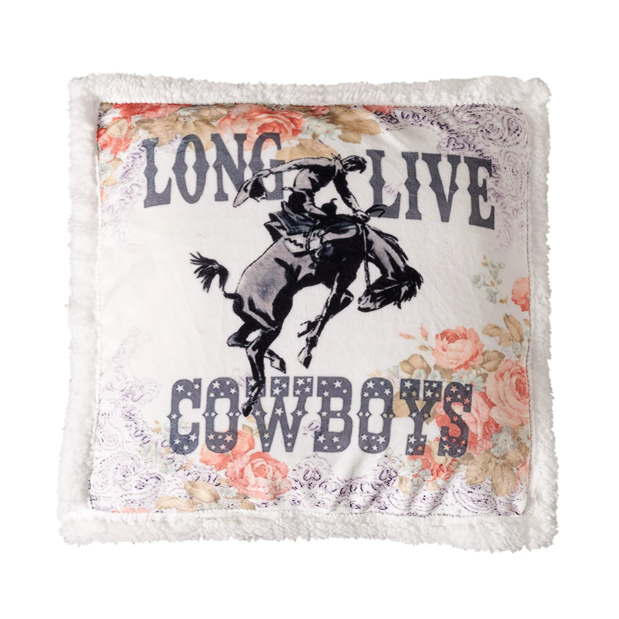Pure Long Live Cowboys Campfire Sherpa Pillow World-Class