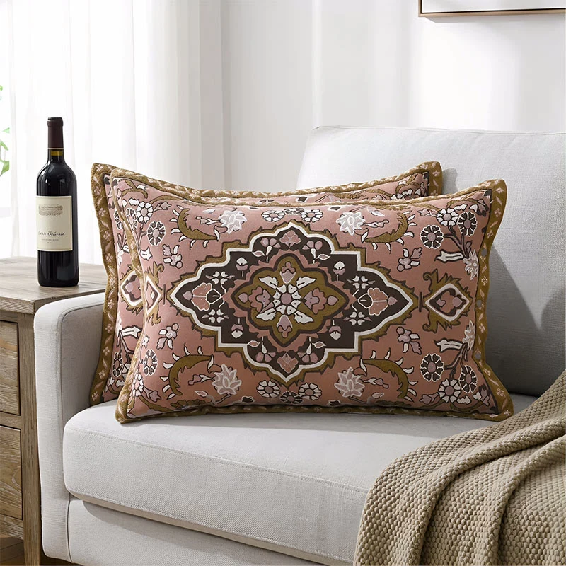 Fine Ownkoti Bohemian Jacquard Button Pillowcases 2PCS Traditional