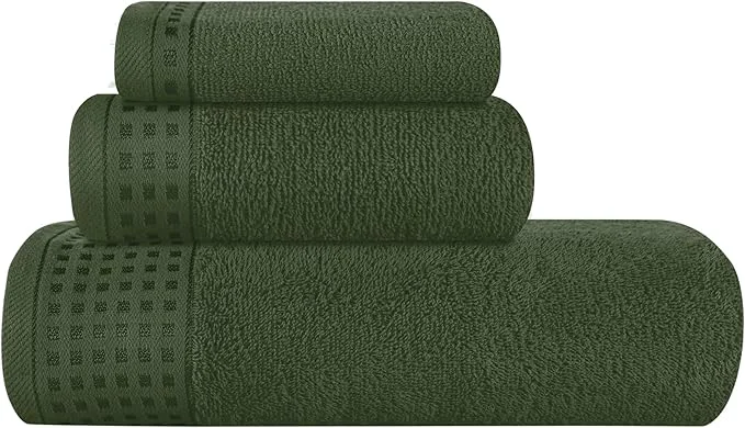 Innovative GLAMBURG Ultra Soft 3 Pack Cotton Towel Set Contains a Bath Towel 28x55 inch Consistent