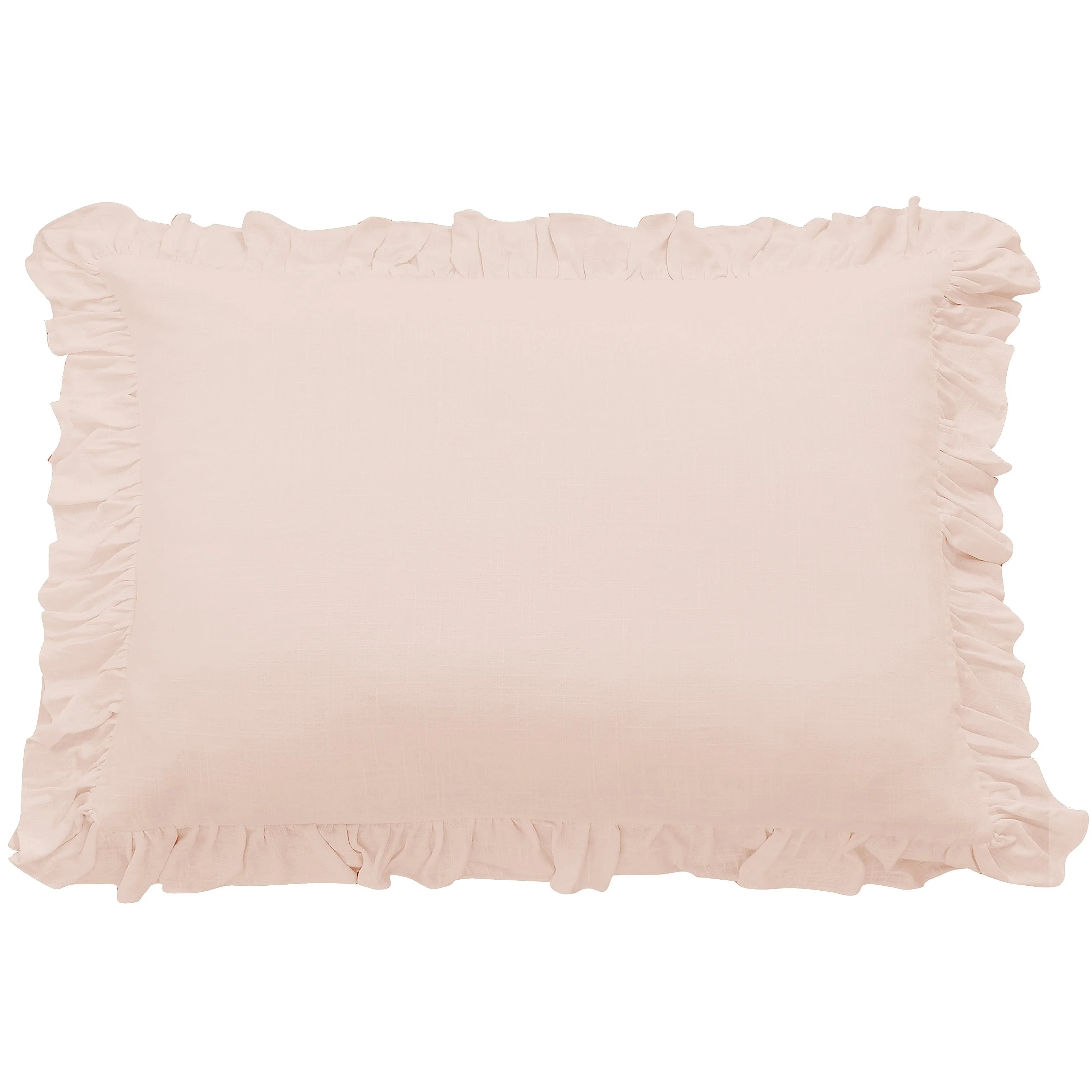 Authentic Lily Washed Linen Ruffled Dutch Euro Pillow Genuine