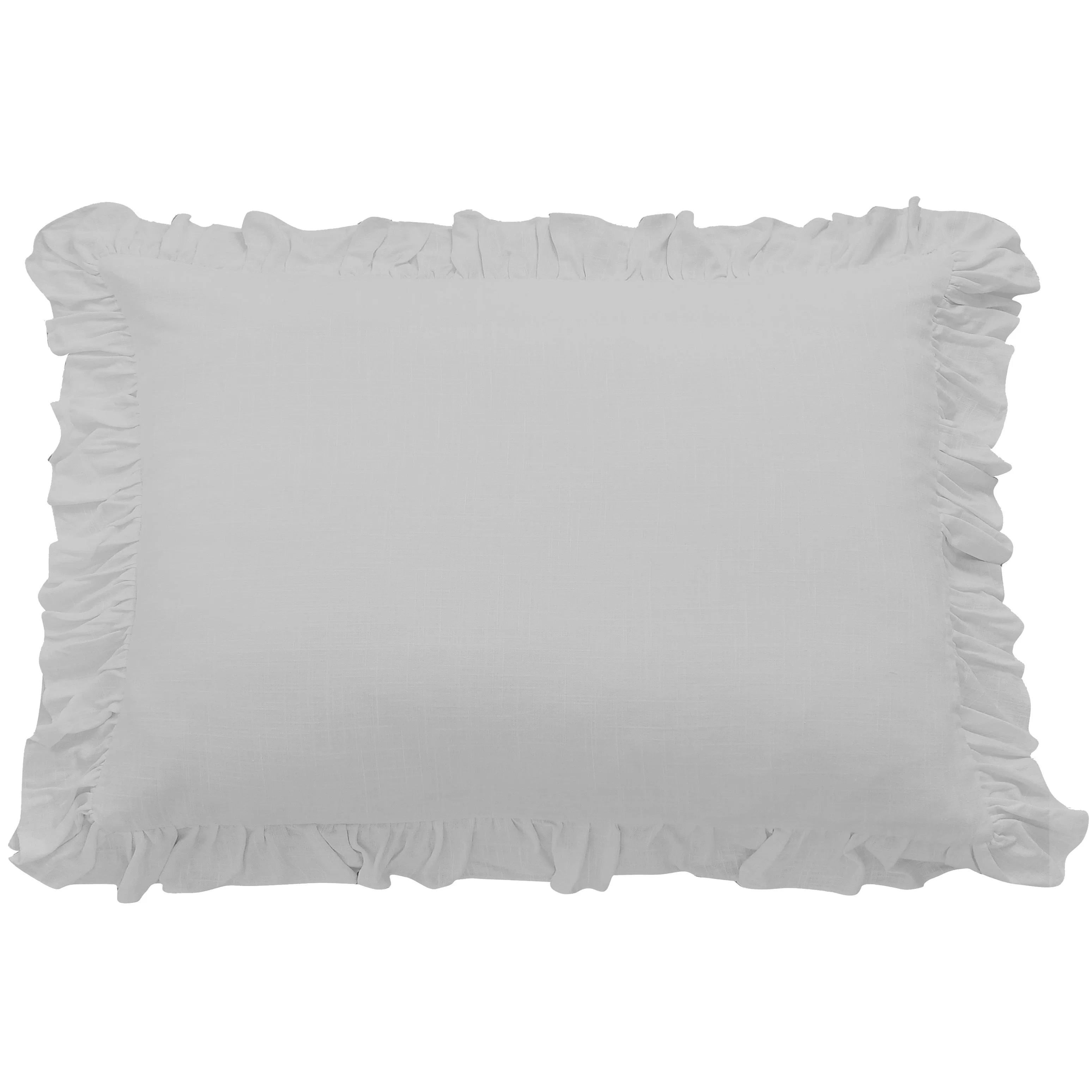 High-Grade Lily Washed Linen Ruffled Dutch Euro Pillow Solid