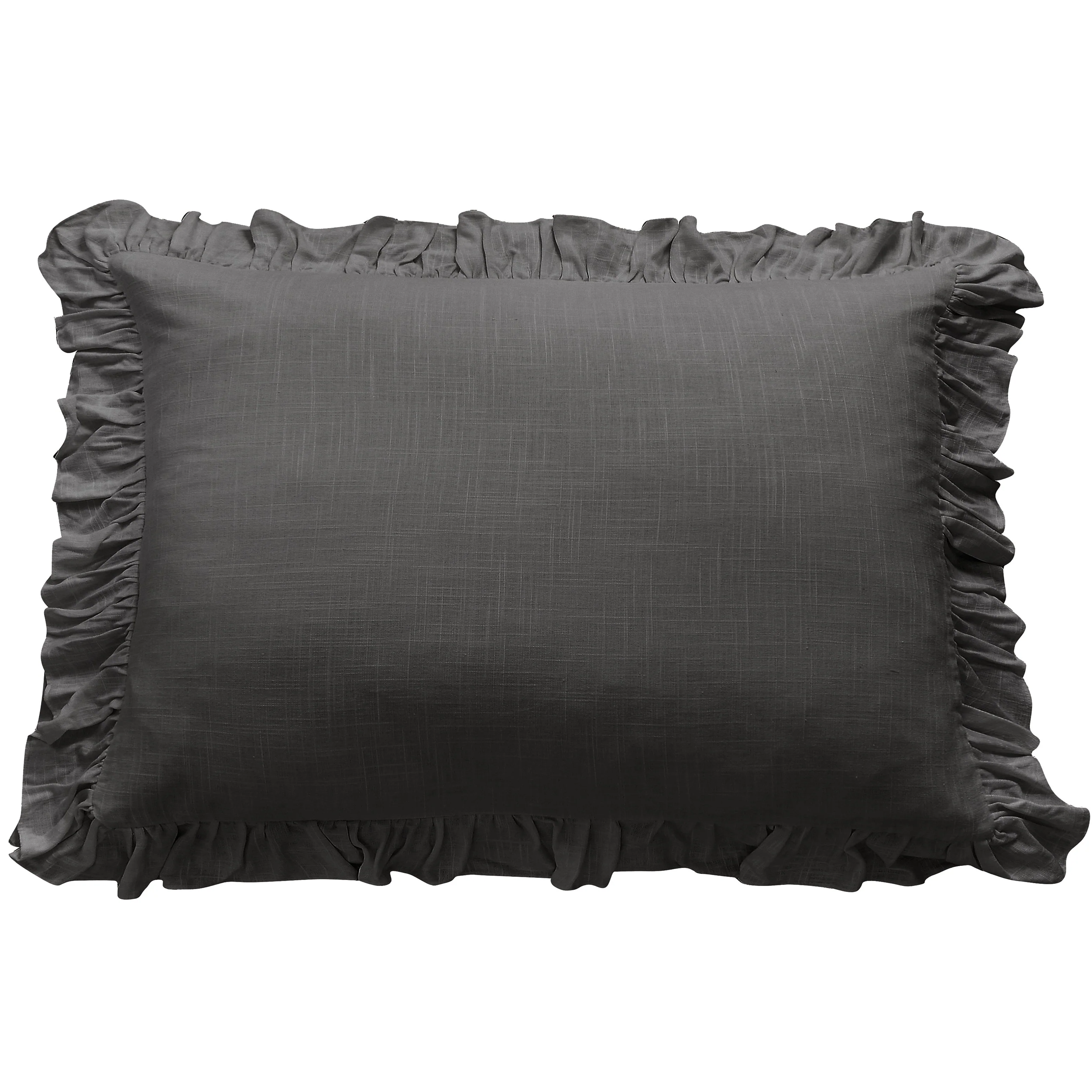 Carefully Designed Lily Washed Linen Ruffled Dutch Euro Pillow Pure