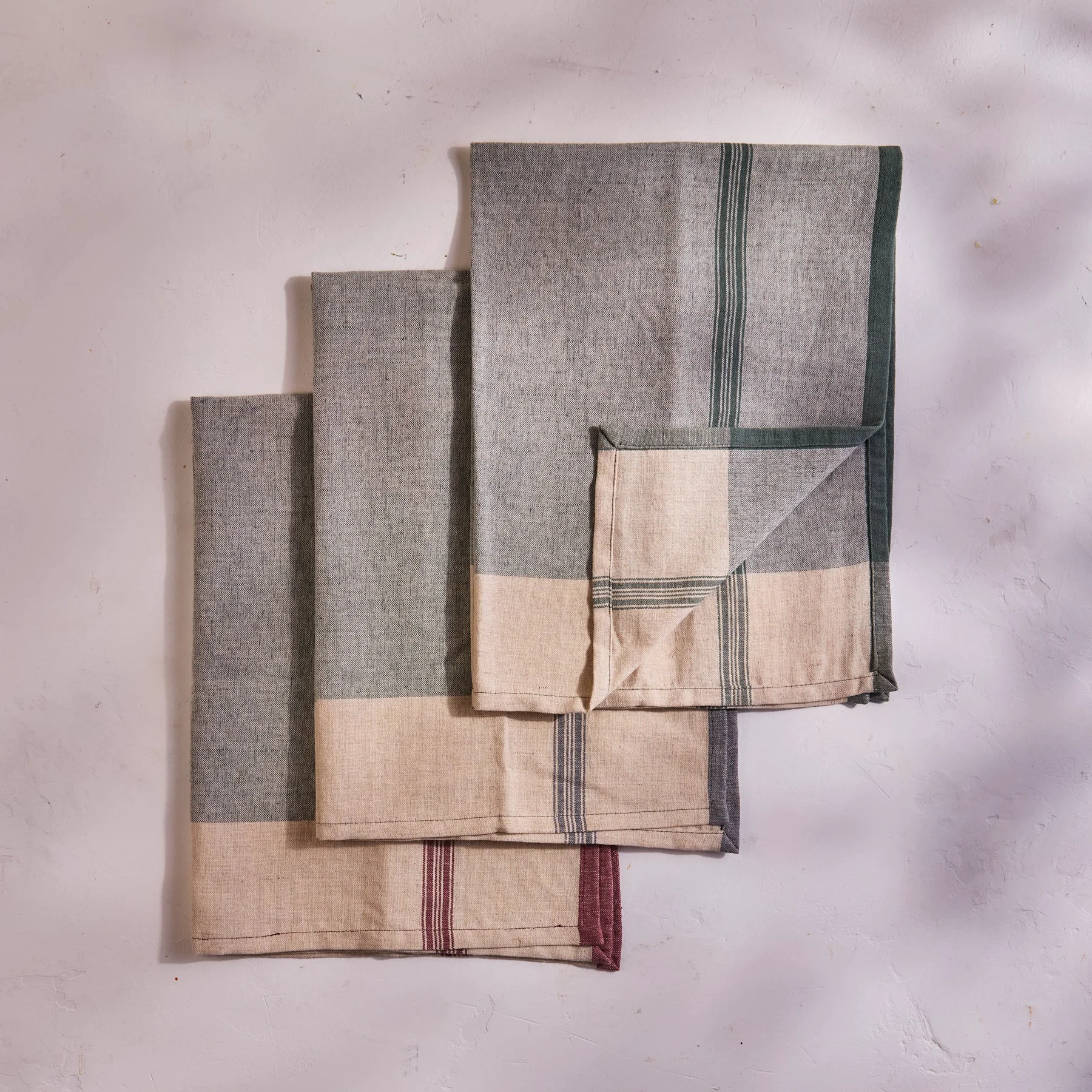 Easy-to-Use Lula Kitchen Towel Set of 3 Moss Contemporary