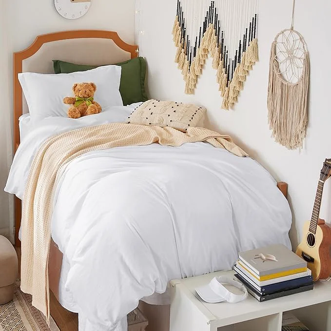 High-Quality Bedsure Duvet Cover Twin Twin XL Size - 2 Pieces Prewashed Cotton-Like Polyester Extra Soft Bedding Set Includes 1 Twin Duvet Cover 68 39 39 x90 39 39 with Zipper Closure amp 1 Pillow Sham White No Comforter First-Class