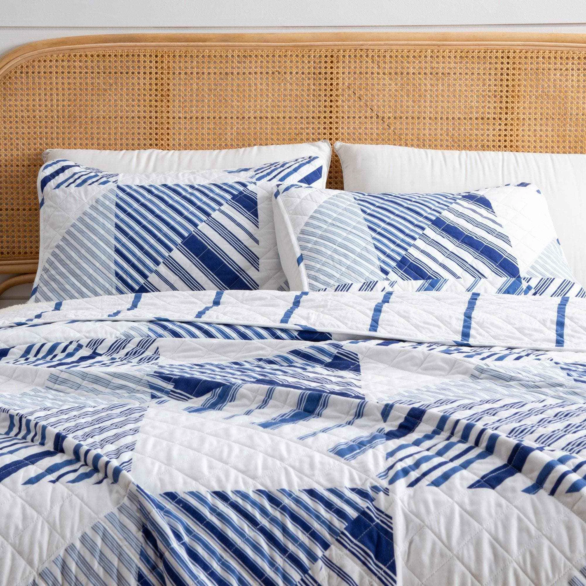 Secure 3-Piece Navy Stripe Quilt - Midnight Bay Collection Enhanced