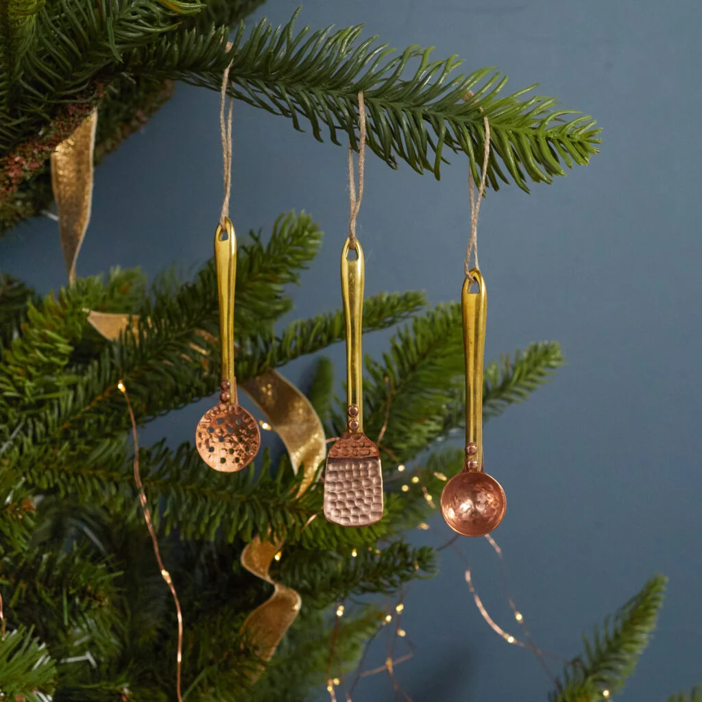 Practical Hammered Copper amp Gold Ladle Ornament First-Class