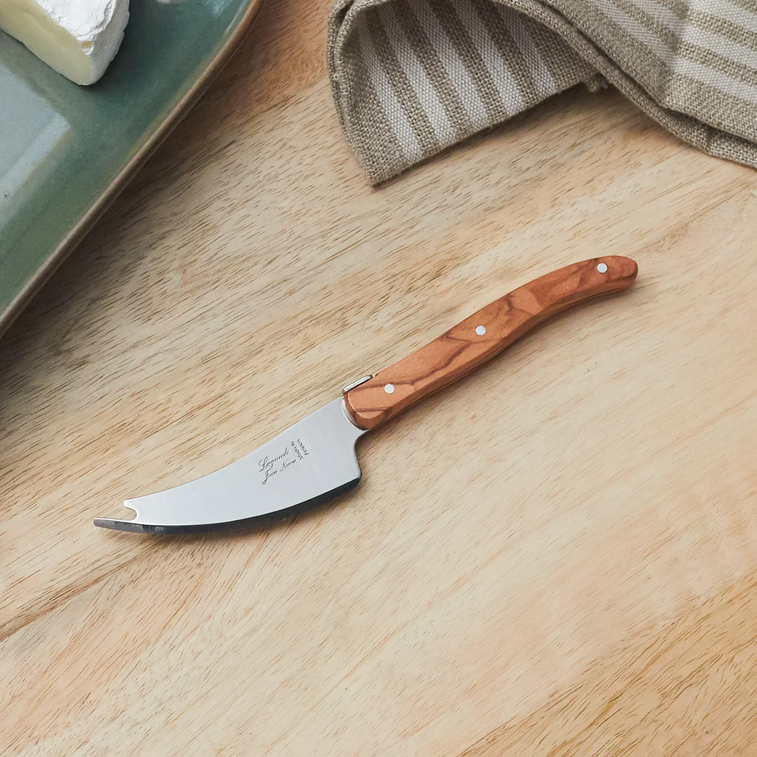 Original Design Set of 4 Laguiole Pronged Knife Olive Wood Reusable