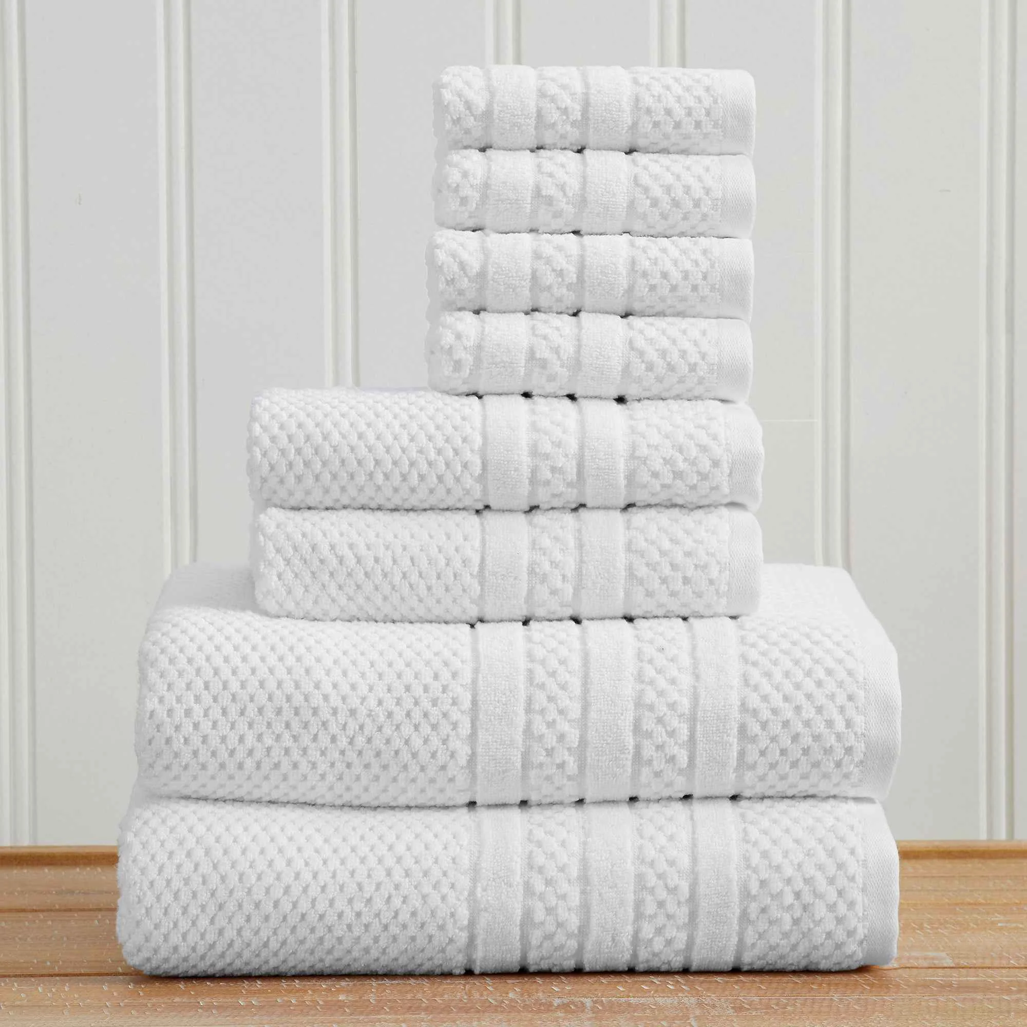 High-Performance Cotton Checkered Jacquard Bath Towel Set - Giuliana Collection Fine