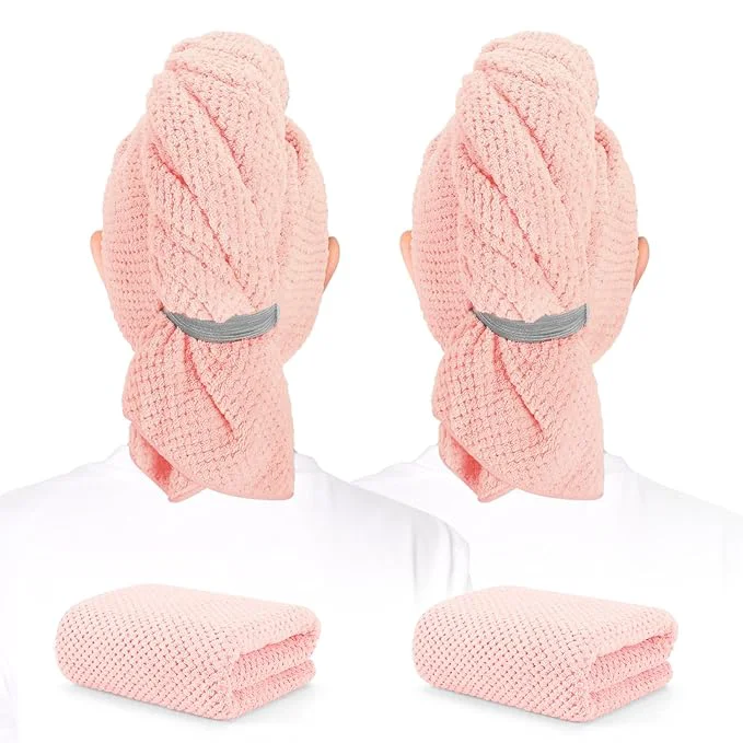 Luxury BE 2 Pack Microfiber Hair Towel Reusable