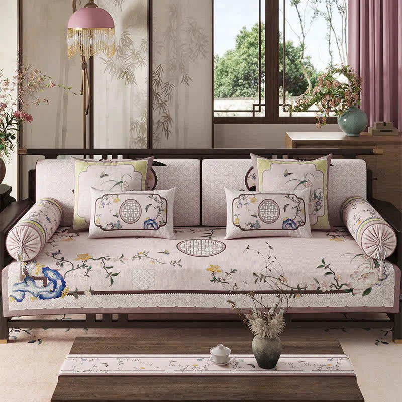Sophisticated Ownkoti Vintage Oriental Lotus Flower Sofa Protector Quality