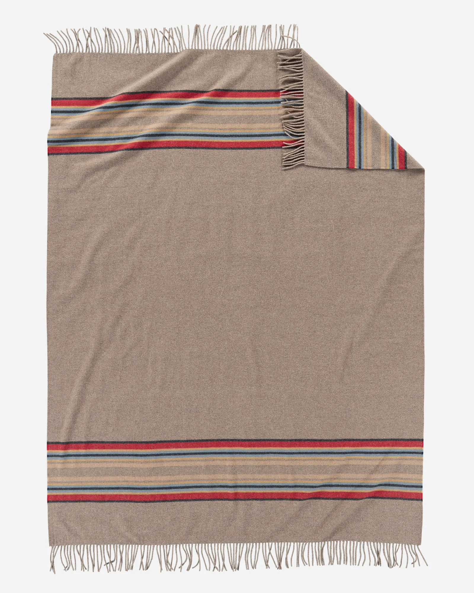 Relaxed Stripe 5TH Avenue Merino Throw Mineral Umber Fine