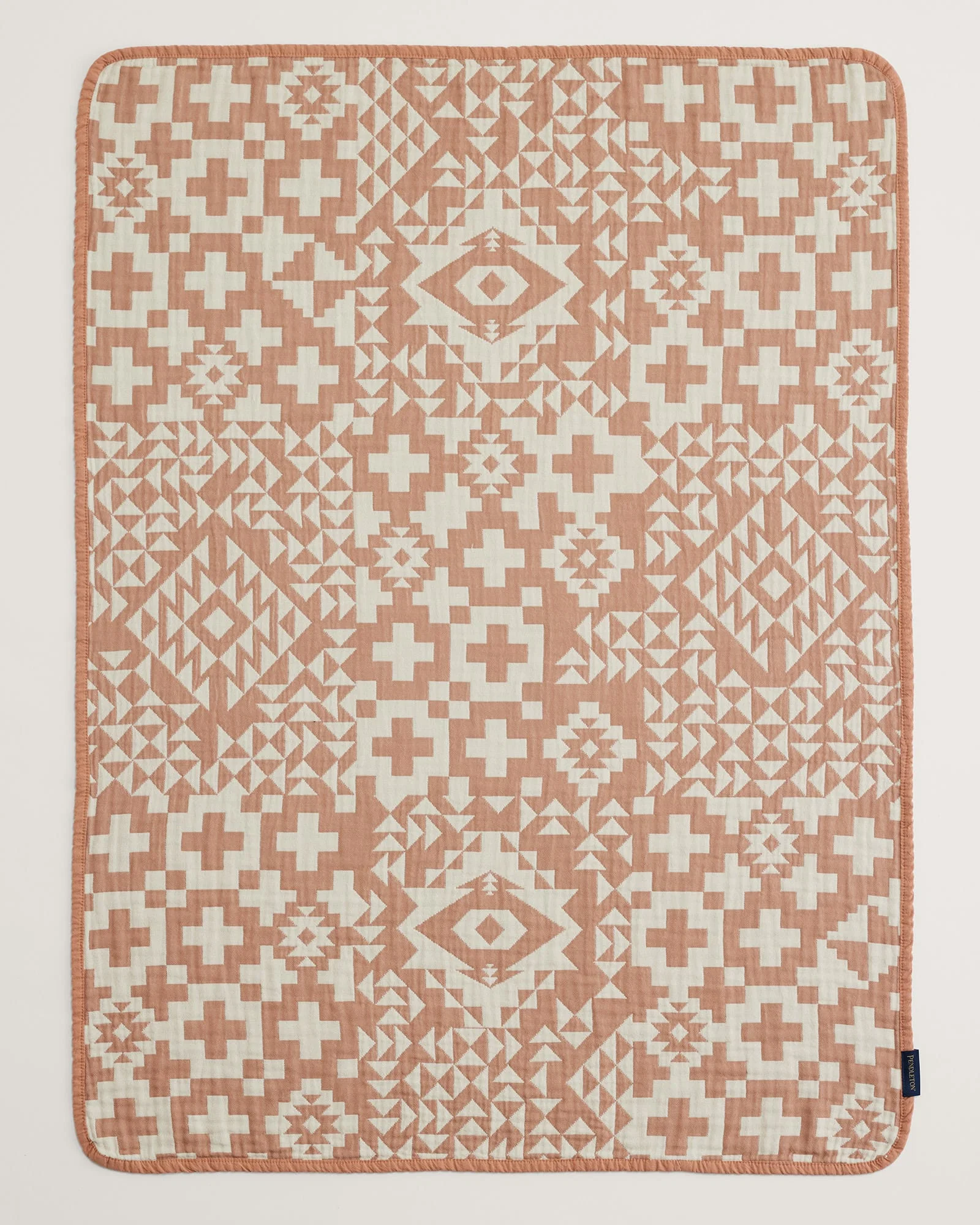 Exclusive Blue Ridge Organic Cotton Baby Blanket Pink Cream Fine
