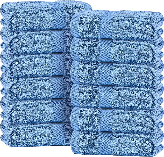 Healthy White Classic Light Blue Hand Towels Selected